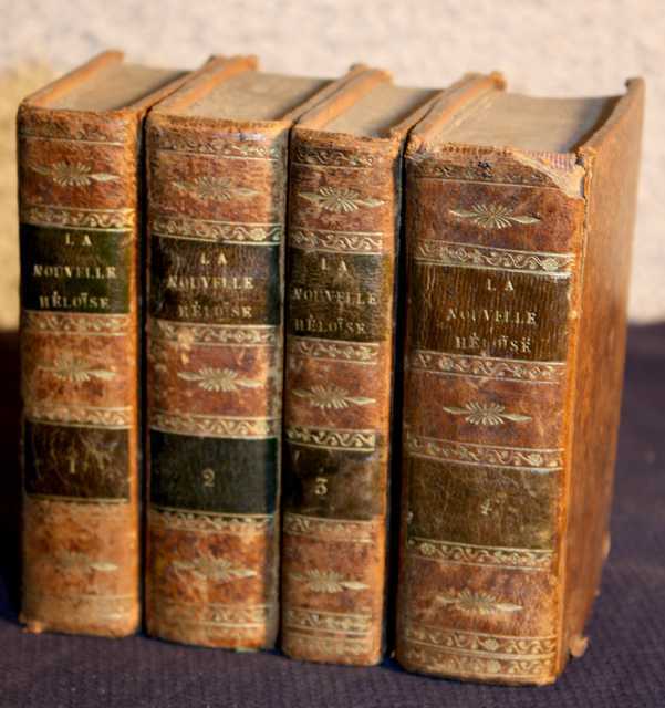 4 TOMES DE LA NOUVELLE HELOISE PAR J.J. ROUSSEAU, PARIS, 1822, C. GOSSELIN, M.DELAUNAY, PATMENTIER EDITEURS.