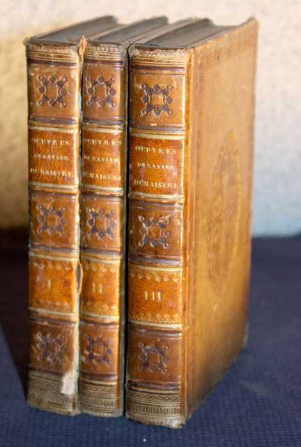 3 TOMES DES OEUVRES DE XAVIER DE MAISTRE, PARIS, 1825, DONDEY-DUPRE PERE &amp;FILS IMPRIMERIE LIBRAIRE.