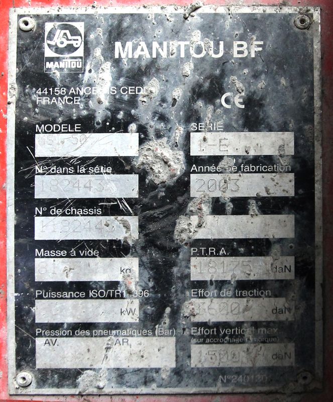 CHARIOT ELEVATEUR SEMI INDUSTRIEL MANITOU MSI-50 1-E 5000 KG