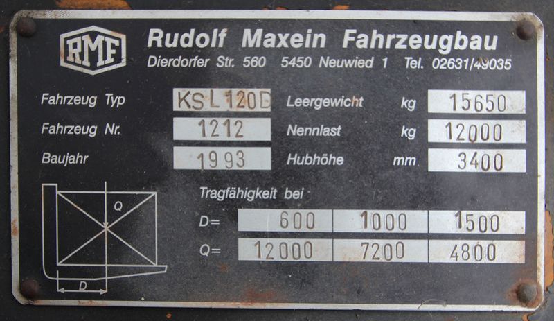 CHARIOT ELEVATEUR MAXEIN KLS120 COMPACT 12000 KG