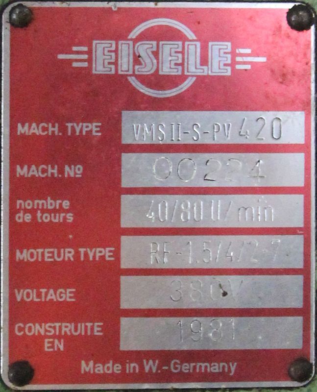 SCIE CIRCULAIRE EISELE VMS 11-S PV 420 
