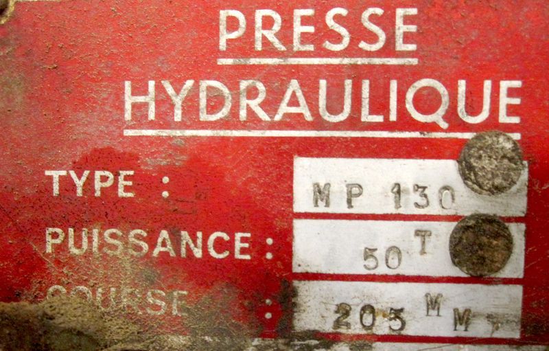 PRESSE HYDRAULIQUE RASSANT MP130 50 TONNES