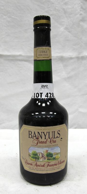 1 BOUTEILLE DE BANYULS, GRAND CRU, CUVEE AMIRAL FRANCOIS VILAREM, DEMI-DOUX, 1982.