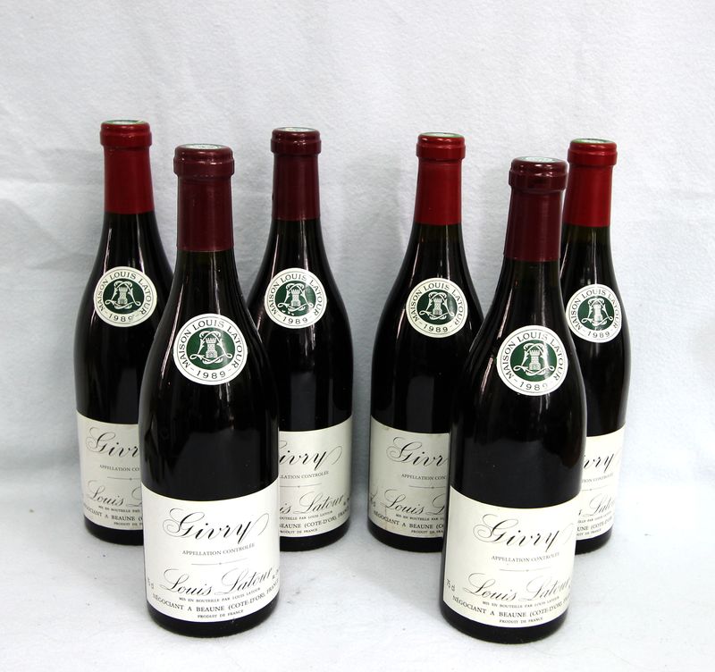 GIVRY. LOUIS LATOUR (ROUGE). ANNEE 1989. 6 BOUTEILLES.