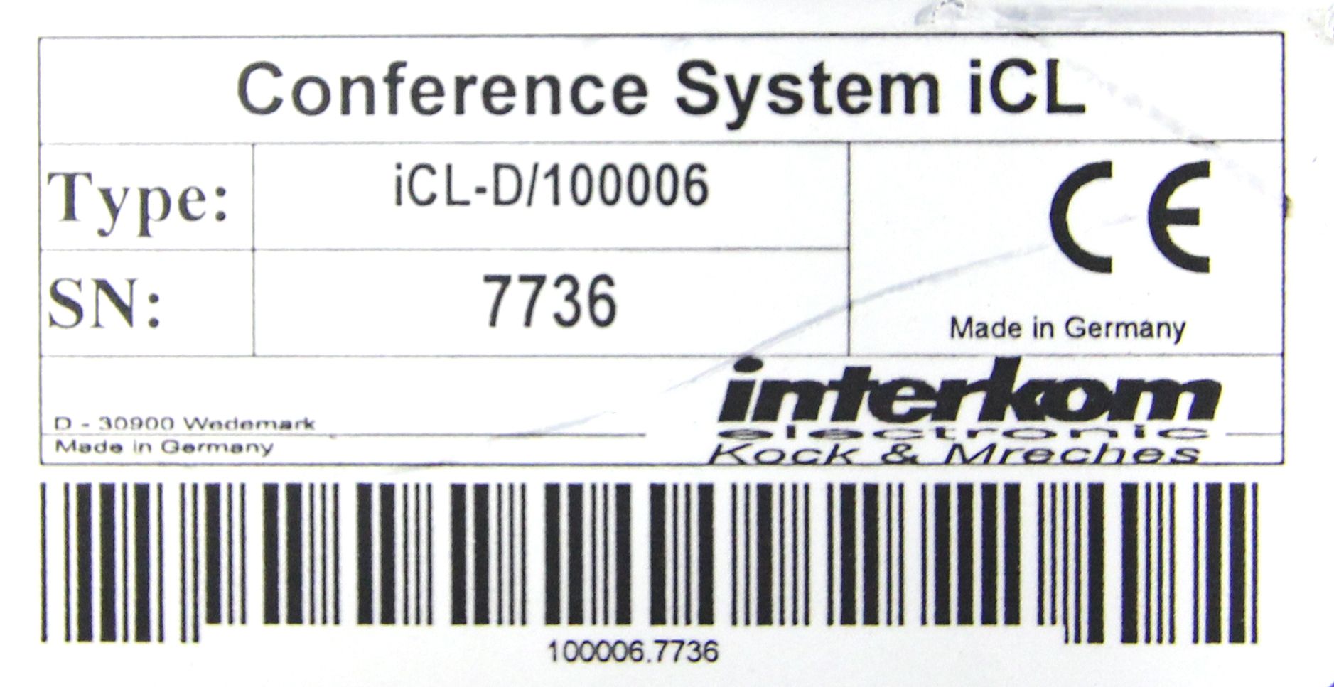SYSTEME DE CONFERENCE DE MARQUE INTERKOM. MODELE ICL-D/100006. COMPRENANT : 25 POSTES DELEGUES,  25 MICRO ET DES CABLES SONO. (MANQUES).