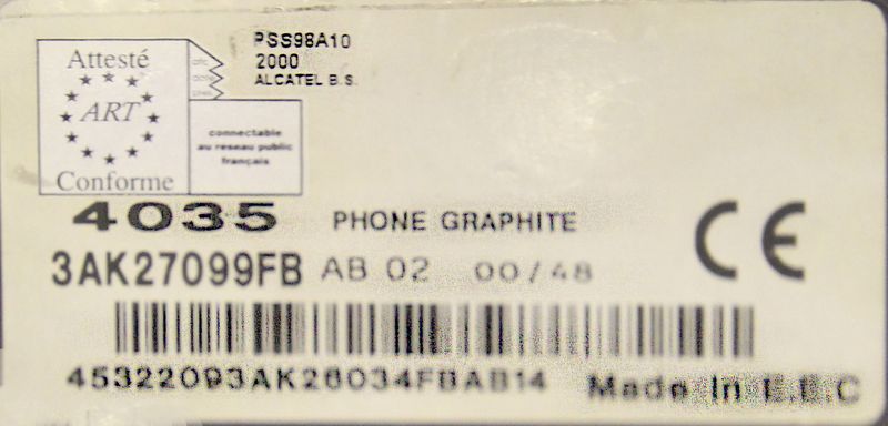 TELEPHONE DE MARQUE ALCATEL MODELE 4035 GRAPHITE. 137 UNITES.  LOT VENDU A L'UNITE AVEC FACULTE DE REUNION. 14 AU RDC C.29 AU 1ER ETAGE.34 AU 2EME ETAGE.30 AU 3EME. 16 AU 4EME ETAGE C. 14 AU 5EME C.