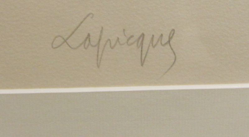 CHARLES LAPICQUE (1898-1988). "LA CHUTE". LITHOGRAPHIE POLYCHROME SUR PAPIER VELIN.SIGNATURE A LA MINE DE PLOMB EN BAS A DROITE. EPREUVE D'ARTISTE MINE DE PLOMB EN BAS A GAUCHE. DIMENSIONS: 78X63 CM. SOUS SOL.