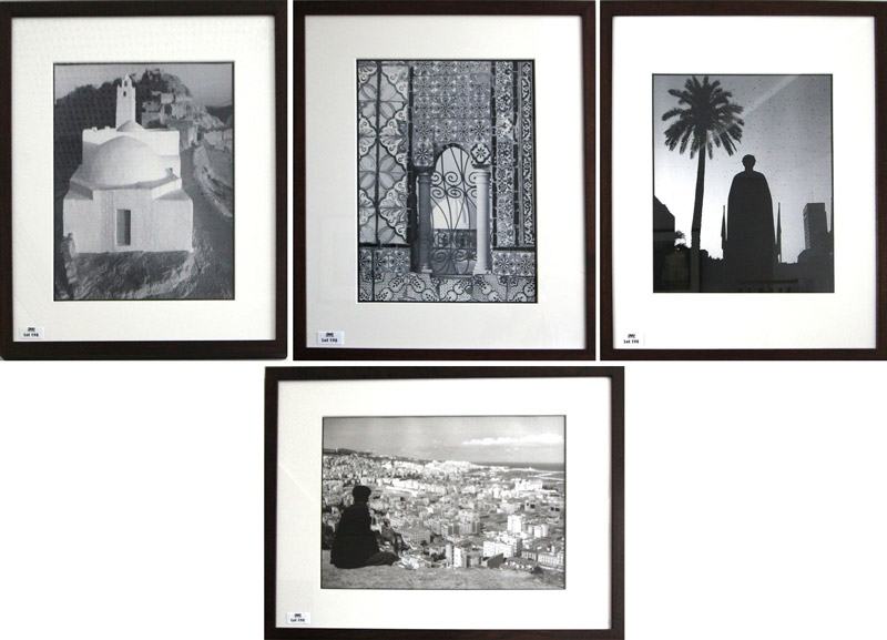 4 IMPRESSIONS DE PHOTOS "TUNISIE".  3 CADRES PORTRAIT  84,5 X 64,5 CM ET 1 CADRE PAYSAGE 64,5 X 84,5 CM. 22-125.