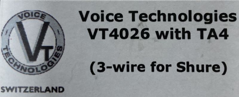 4 ADAPTATEURS DE MICRO DE MARQUE VOICES TECHNOLOGIES MODELE VT4026TA4. BAT.N